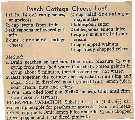 Peach Cottage Cheese Loaf