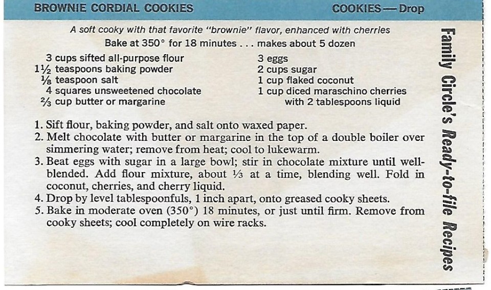 Brownie Cordial Cookies